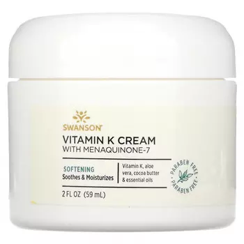Swanson, Крем с витамином К с менахиноном-7, 59 мл (2 жидк. Унции)