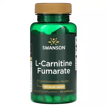 Swanson, L-карнитин фумарат, 450 мг, 60 капсул