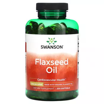 Swanson, Льняное масло, 1 г, 200 капсул