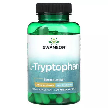 Swanson, L-триптофан, 500 мг, 90 растительных капсул