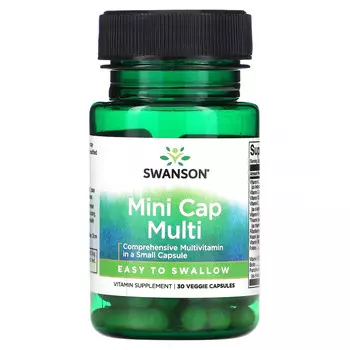 Swanson, Mini Cap Multi, 30 растительных капсул