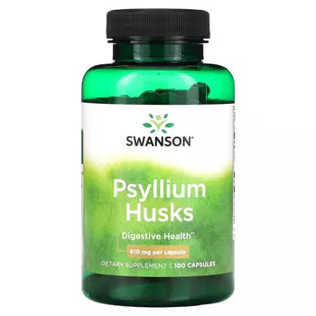Swanson, Шелуха семян подорожника, 610 мг, 100 капсул