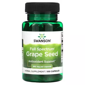 Swanson, Виноградные косточки полного спектра, 380 мг, 100 капсул