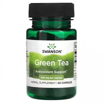 Swanson, Зеленый чай, 500 мг, 30 капсул