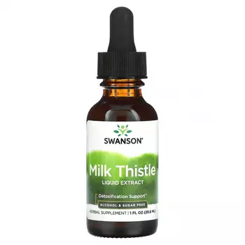 Swanson, Жидкий экстракт расторопши, без спирта и сахара, 29,6 мл (1 жидк. Унция)