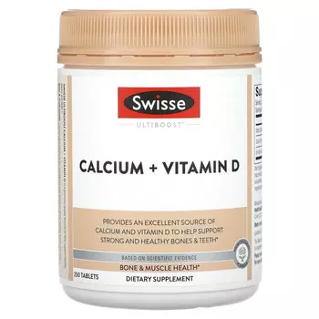 Swisse, Ultiboost, кальций + витамин D, 250 таблеток