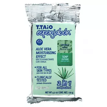 T. Taio, мыло-губка с алоэ вера, 120 г (4,2 унции)