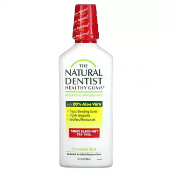 The Natural Dentist, Healthy Gums, ополаскиватель для полости рта против воспаления десен и зубного налета, перечная мята, 500 мл (16,9 унции)