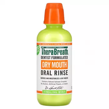 TheraBreath, Ополаскиватель от сухости во рту, покалывание мяты, 473 мл (16 fl oz)