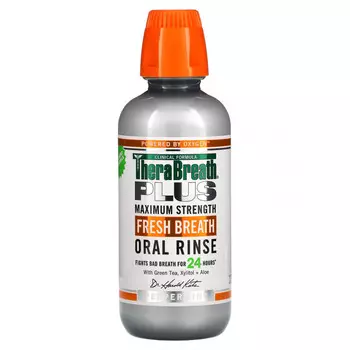 TheraBreath, Plus Maximum Strength Fresh Breath, ополаскиватель для полости рта, перечная мята, 473 мл (16 жидк. Унций)