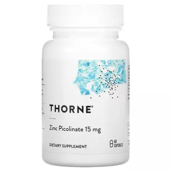 Thorne Research, пиколинат цинка, 15 мг, 60 капсул