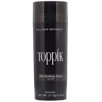 Toppik, Hair Building Fibers, загуститель для волос, оттенок черный, 27,5 г (0,97 унции)