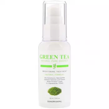 Tosowoong, Натуральная чистая эссенция зеленого чая, осветляющая процедура, 2,02 жидкой унции (60 мл)