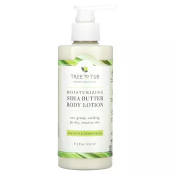 Tree To Tub, Масло ши для тела, кокос и лемонграсс, 250 мл (8,5 жидк. Унции)