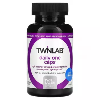 Twinlab, Daily One Caps с железом, 90 капсул
