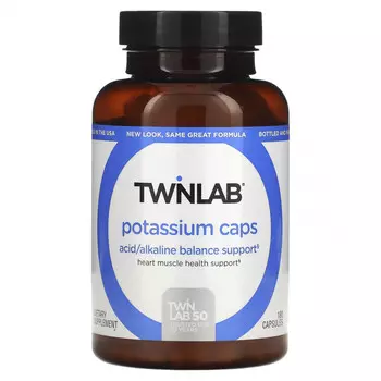 Twinlab, Калий в капсулах, 180 капсул
