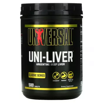 Universal Nutrition, Classic Series, Uni-Liver, аргентинская говяжья печень, 500 таблеток