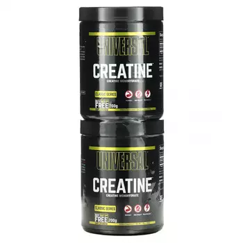 Universal Nutrition, креатин, нейтральный вкус, 2 банки, 200 г (7,05 унции) каждая