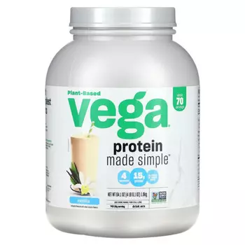 Vega, Plant-Based Protein Made Simple, ваниль, 4 фунта (0,1 унции)