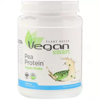 VeganSmart, Pea Protein, веганский шейк, ваниль, 540 г