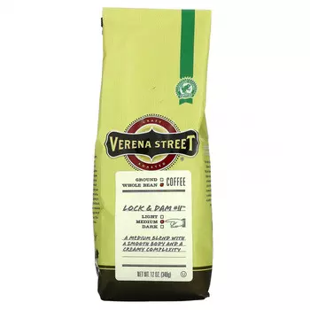 Verena Street, Lock & Dam 11, Цельные бобы, средней обжарки, 12 унций (340 г)