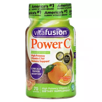 VitaFusion, Power C, High Potency Vitamin C, Natural Orange Flavor, 70 Gummies