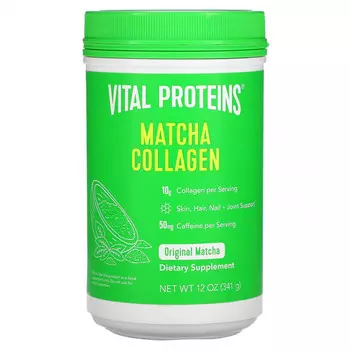 Vital Proteins, Матча коллаген, «Классический чай матча», 341 г (12 унций)