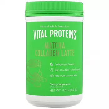 Vital Proteins, Матча латте с коллагеном, без вкусовых добавок, 329 г (11,6 унции)