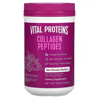Vital Proteins, Пептиды коллагена, черный шоколад и ежевика, 305 г (10,8 унции)