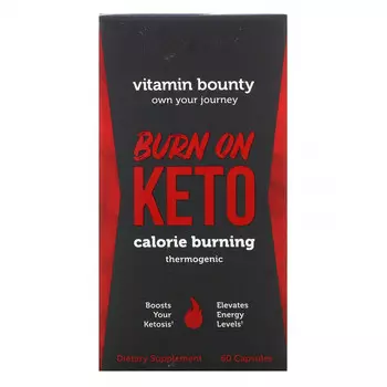 Vitamin Bounty, Burn On Keto, термогенное средство для сжигания калорий, 60 капсул