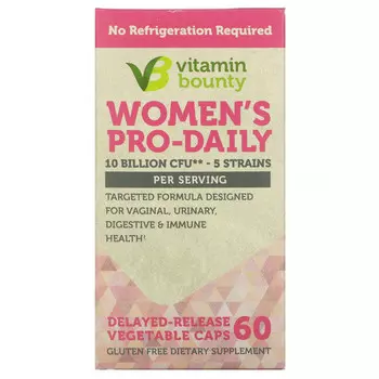 Vitamin Bounty, Women's Pro-Daily, 10 млрд КОЕ, 60 растительных капсул с отсроченным высвобождением