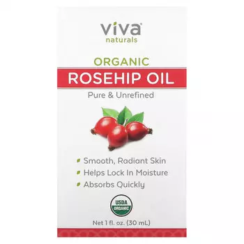 Viva Naturals, органическое масло шиповника, 30 мл (1 жидк. унция)