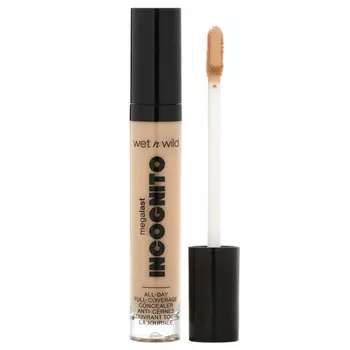 wet n wild, Megalast Incognito, консилер для полного покрытия на весь день, легкая средняя, 5,5 мл (0,18 жидк. Унции)