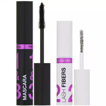 Wet n Wild, Тушь для ресниц Lash-O-Matic Mascara + комплект с фиброй для удлинения ресниц Fiber Extension Kit, отенок Very Black, 11 мл