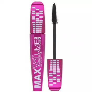 Wet n Wild, Водостойкая тушь для ресниц Max Volume Plus, оттенок Amp'd Black, 8 мл
