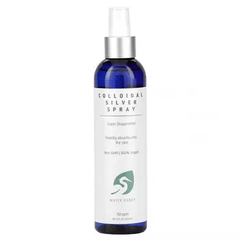 White Egret Personal Care, Спрей с коллоидным серебром, 30 частей на миллион, 8 ж. унц.(237 мл)