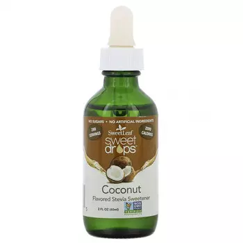 Wisdom Natural, SweetLeaf Sweet Drops, кокос, 60 мл (2 жидк. Унции)