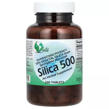 World Organic, Silica 500, 200 таблеток