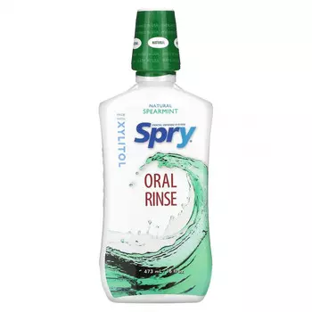 Xlear, Spry, ополаскиватель для полости рта, натуральная кудрявая мята, 473 мл (16 жидк. Унций)