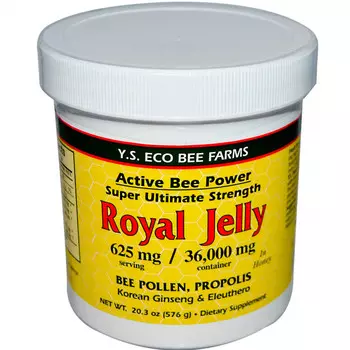 Y.S. Eco Bee Farms, Маточное молочко в меде 576 г (20,3 унции)