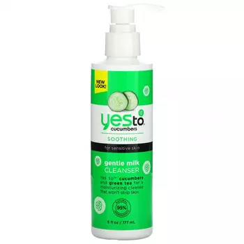 Yes To, Мягкое очищающее молочко, огурцы, 177 мл (6 жидк. Унций)