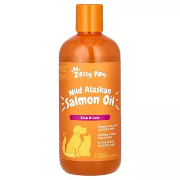 Zesty Paws, жир дикого аляскинского лосося, для собак и кошек любого возраста, для здоровья кожи и шерсти, 473 мл (16 жидк. унций)