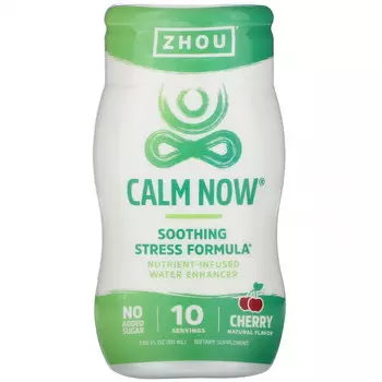 Zhou Nutrition, Calm Now, водный усилитель с питательными веществами, вишня, 50 мл (1,69 жидк. Унции)