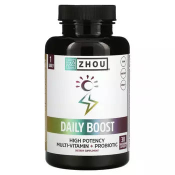 Zhou Nutrition, Daily Boost, 30 вегетарианских капсул