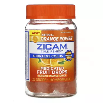 Zicam, Cold Remedy, лечебные фруктовые капли, превосходный апельсин, 25 капель