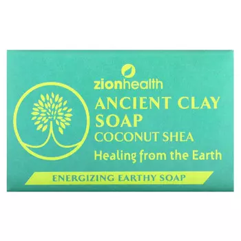 Zion Health, Кусковое мыло с древней глиной, кокос и ши, 170 г (6 унций)