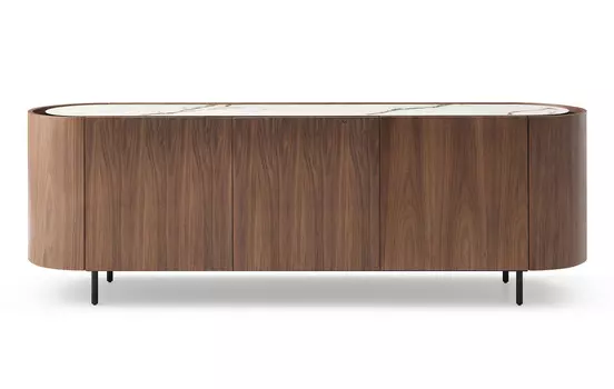 Буфет iModern Angelica, белая керамика/орех