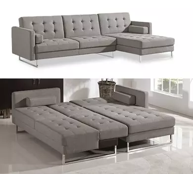 Диван Chicago угловой (правый), серо-коричневый