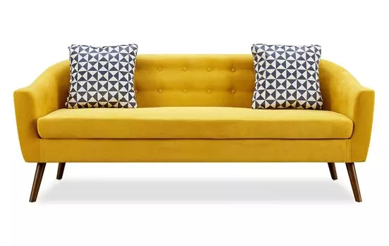 Диван iModern Florence 3-х местный, желтый шафран/орех