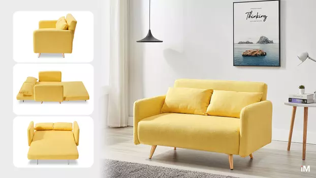 Диван-кровать iModern Cardiff, лимонный меланж